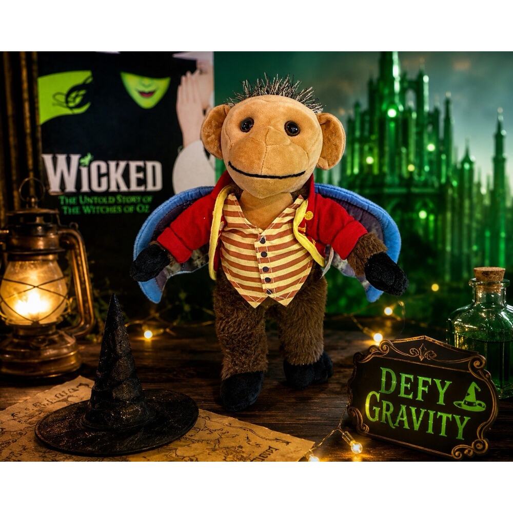 Wicked Musical Flying Monkey Plush Stuffed Animal 12” Winged Ape Toy